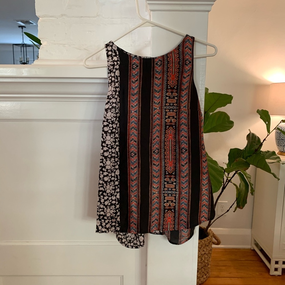Sanctuary- Two Pattern Velvet Tank-XS